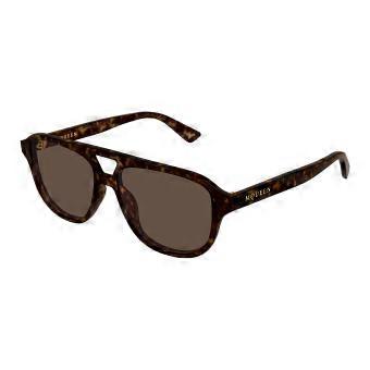 Alexander McQueen AM0573S 002 Full Rim Tortoise Unisex Pilot Sunglasses UV3 Original