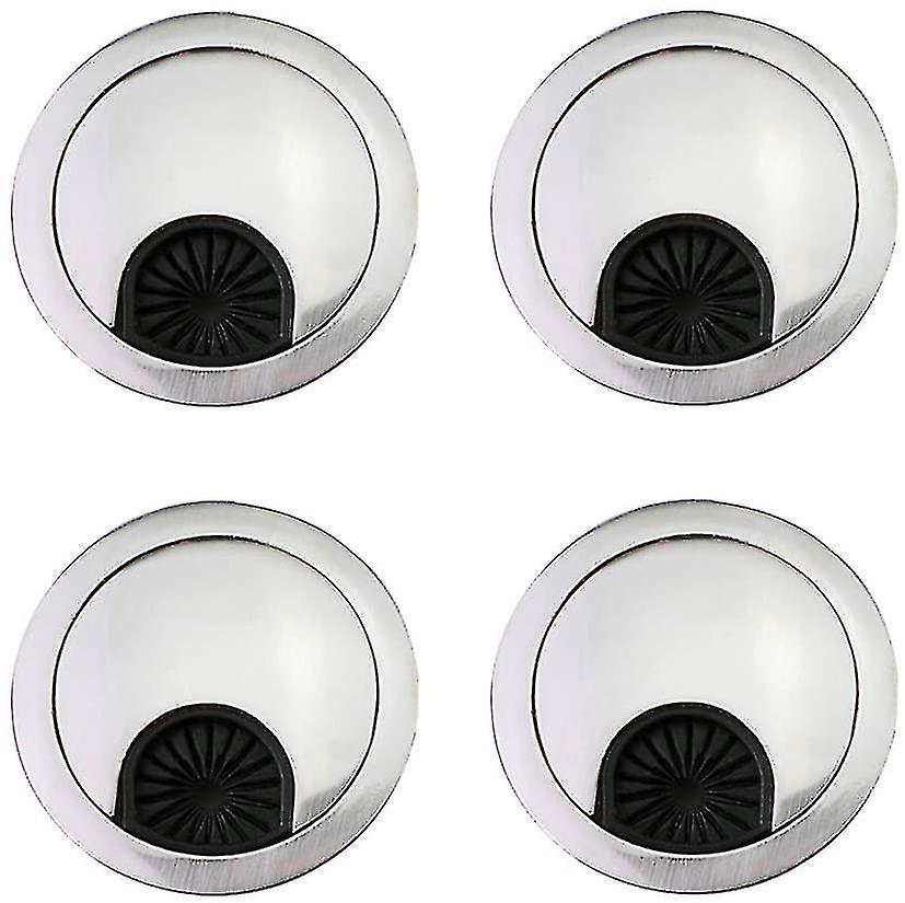 4 X 60mm το καλώδιο Grommet γραφείων τακτοποιήσει τα καλύμματα οπών λιμένων επιφάνειας γραφείων υπολογιστών (βουρτσισμένο χρώμιο)