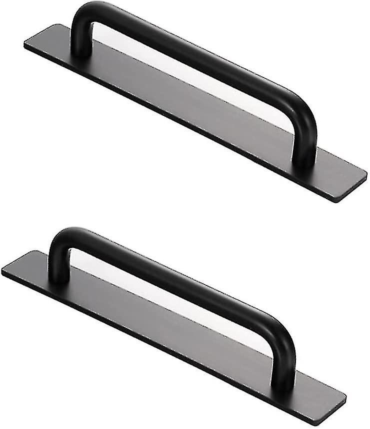 2 Stück Selbstklebende Griffe Selbstklebende Tür- und Fenstergriffe Schnapptürgriffe Selbstklebende Aluminiumgriffe Möbelgriffe (schwarz)