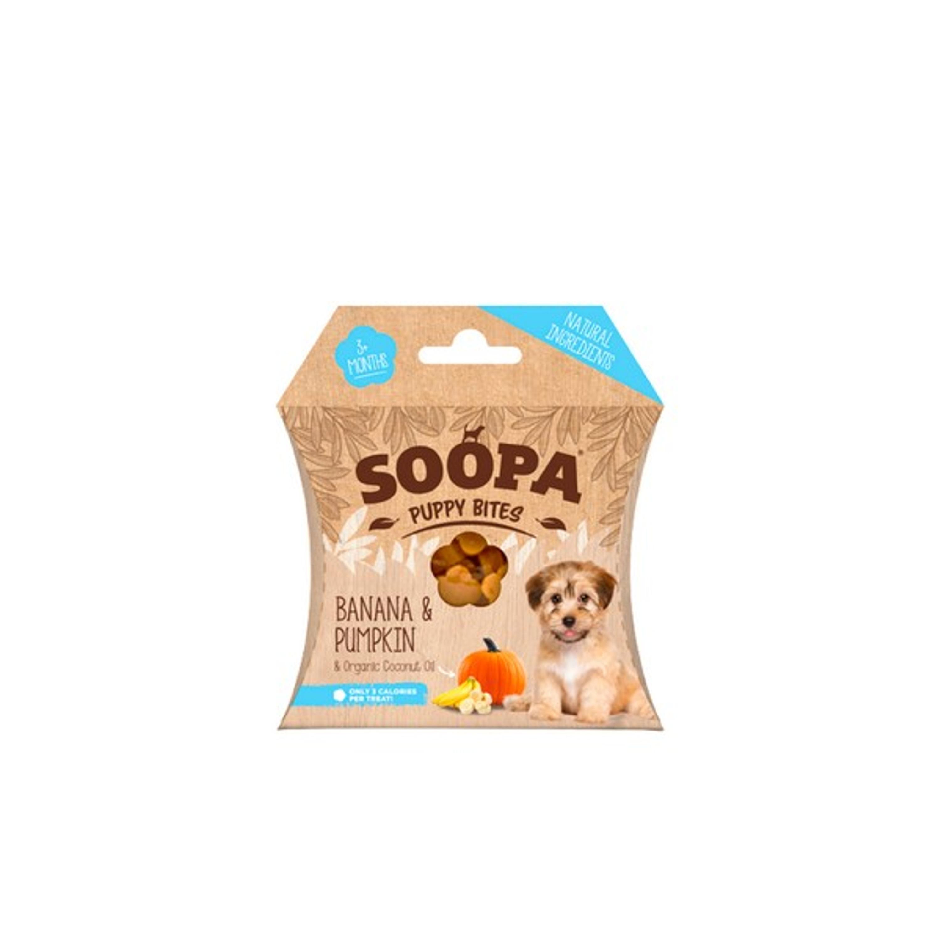 Soopa Banana & Pumpkin Puppy Bites Dog Treat Case of 10