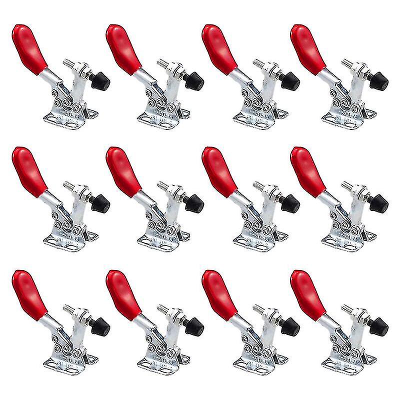 12 Pieces Hand Tool Adjustable Toggle Clamp 201a Antislip Red Horizontal Clamp 201-a Quick Release
