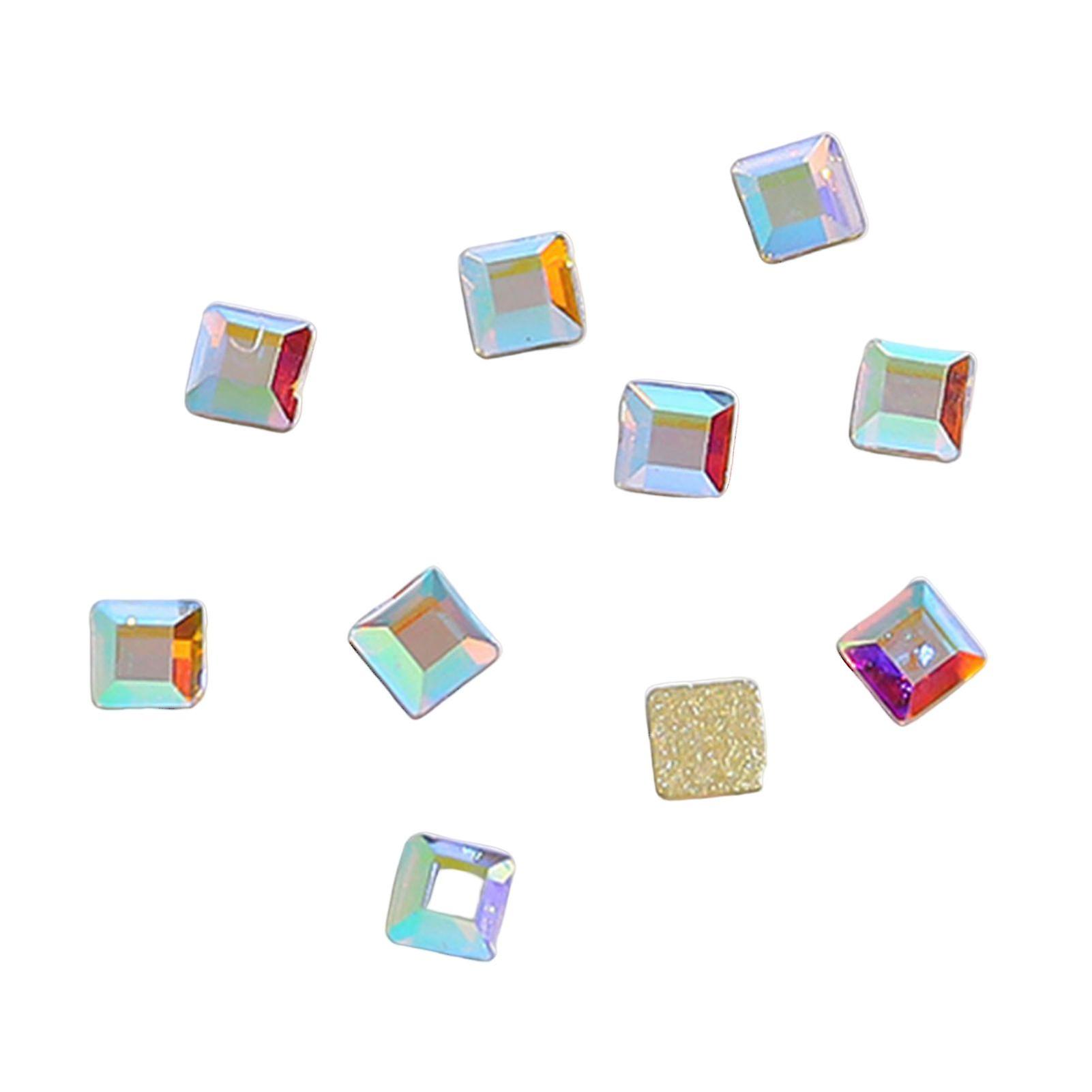 Small Square Drill Solid Glass Crystal Nails Decoration Unique Trendy Pattern Nail Decorations For Nail Art Beginners