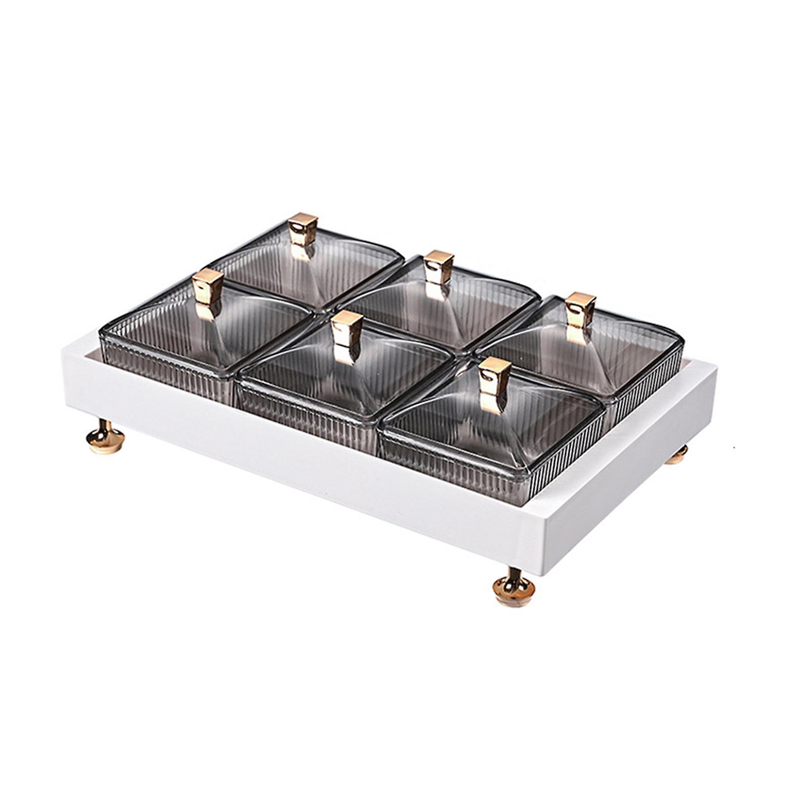 Snack Serving Tray Food Grade Serving Platter with 6 Removable Bowl for Home Use