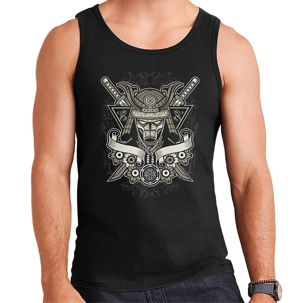 Samurai Helm Blumenemblem Herren Weste