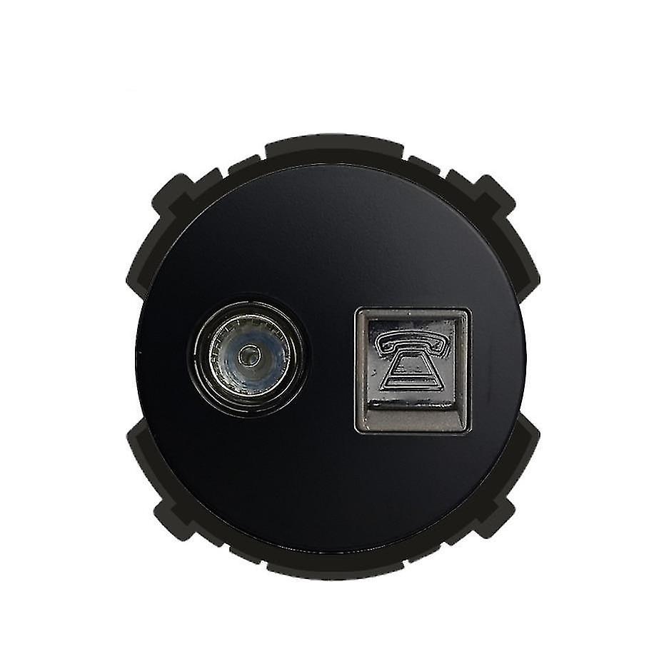 TV TEL Black Wall Light Switch Led Indicator Power Socket