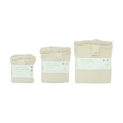 Pack 3 organic cotton mesh bags 3 units (White)