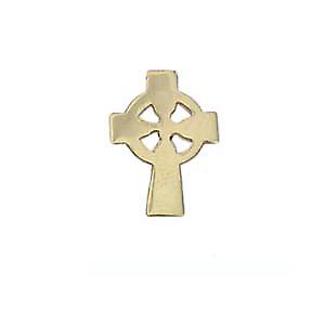 9ct Gold 7x5mm plain Celtic Cross Tie Tack