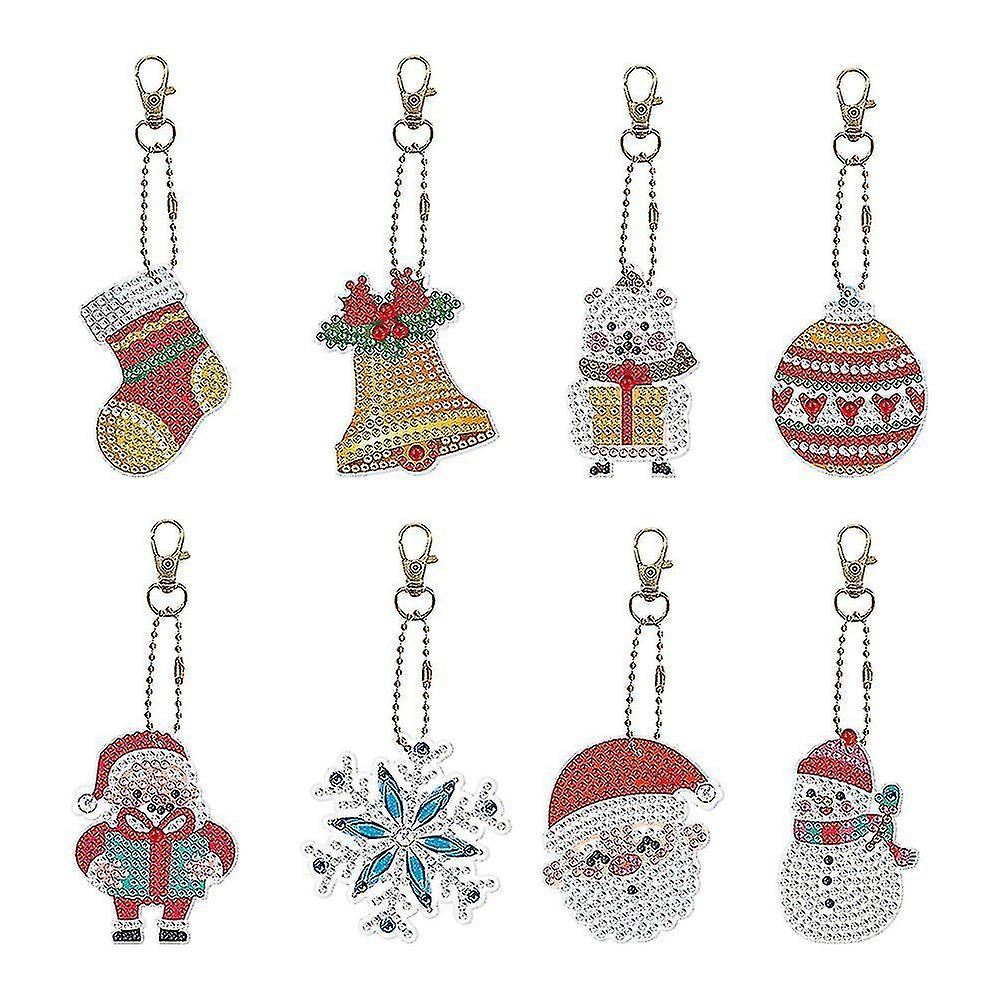 Christmas Diy Diamond Painting Keychains Christmas 5d Full Drill Crystal Diamond Painting Kit Cute X