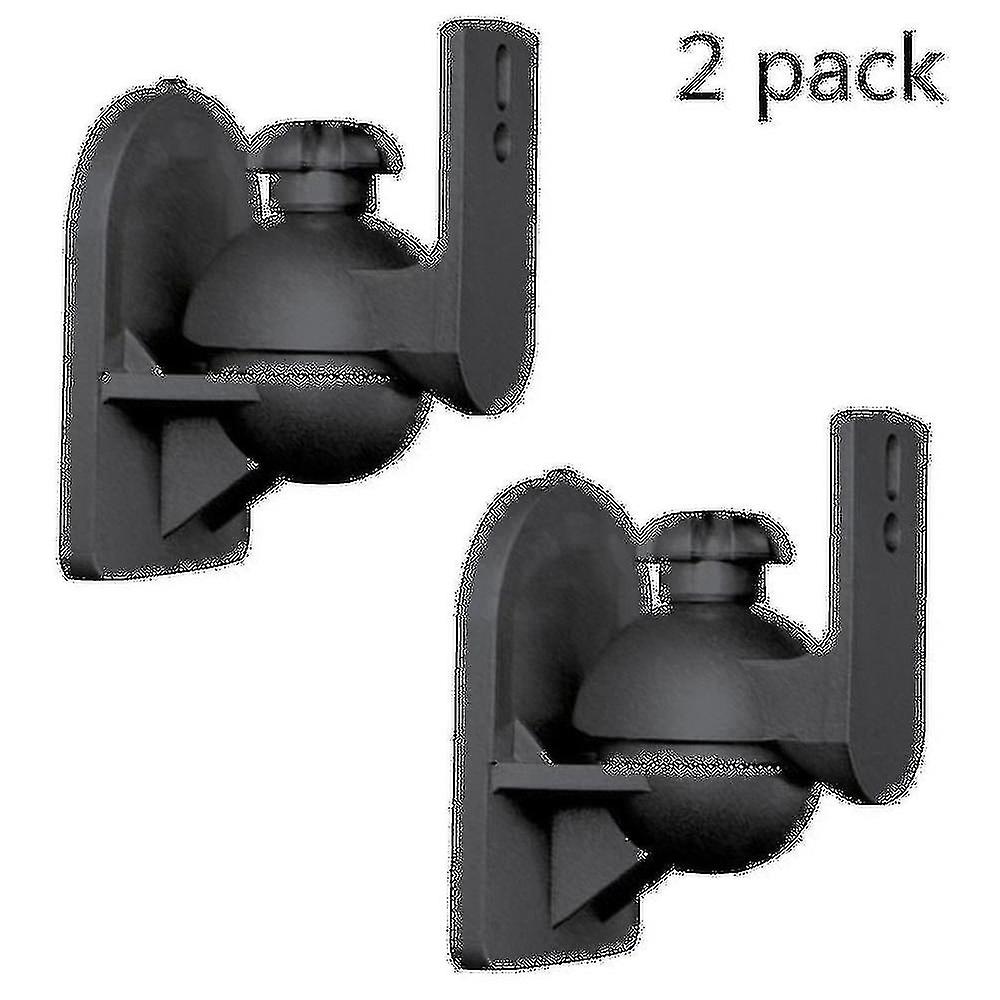 Universal Rotatable Speaker Wall Mount Stand Bracket 1 Pair Black