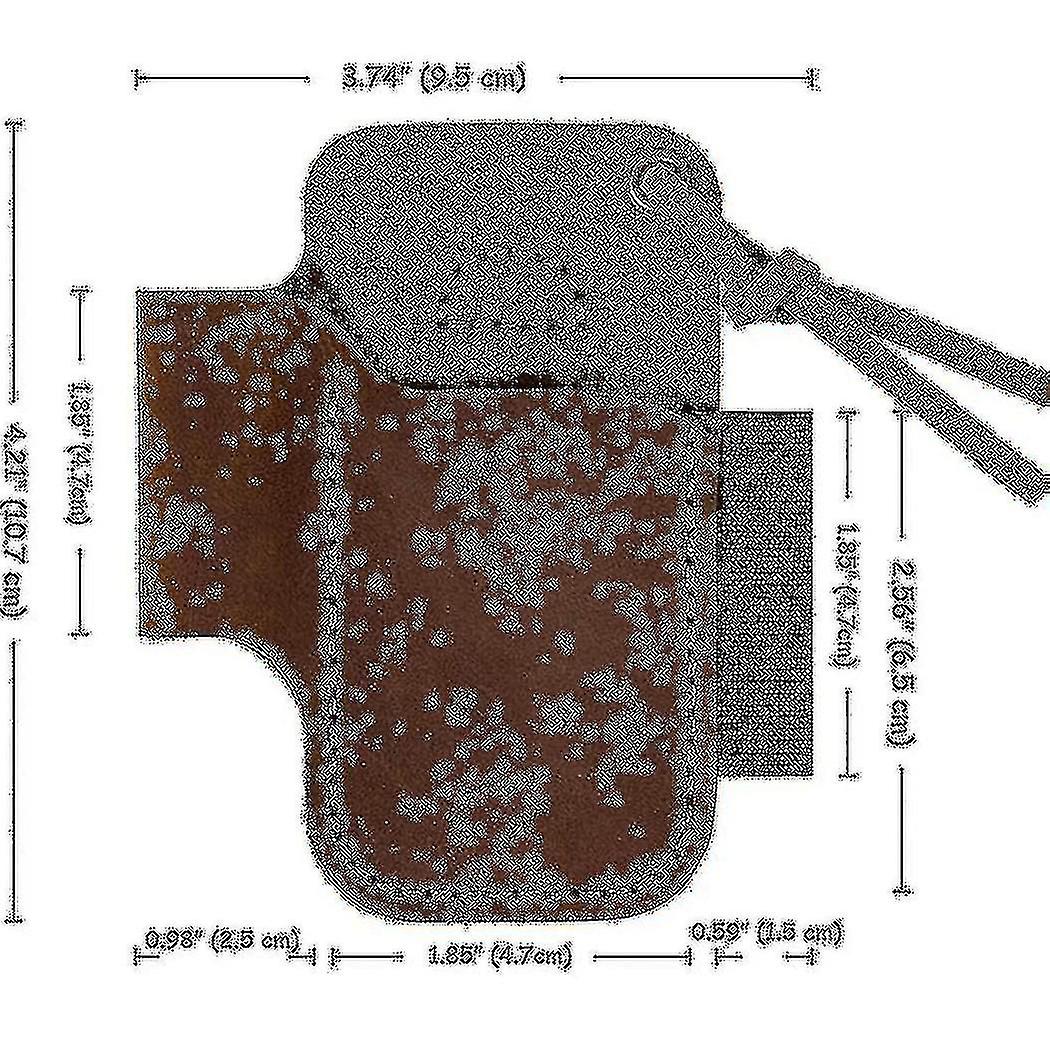 2x Handmade Leather Sheath Folding Knife Flashlight Holder Tool Brown