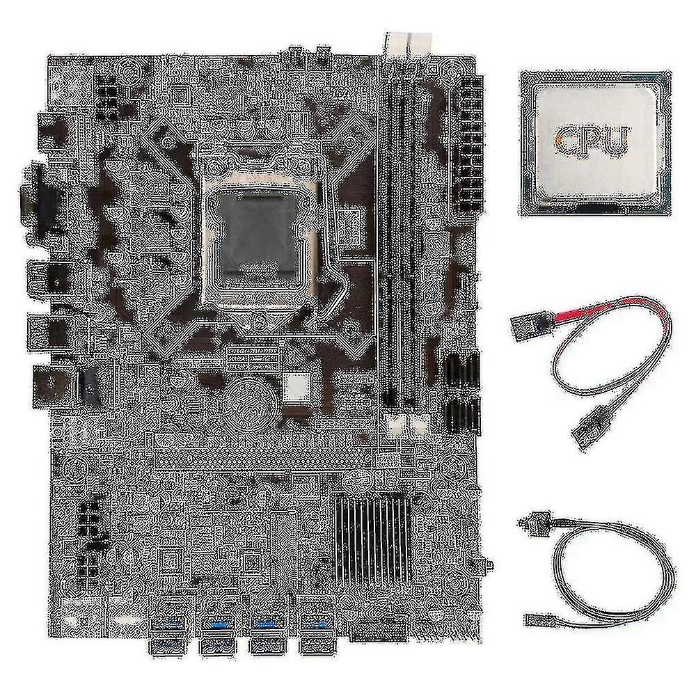 B75 Btc Mining Motherboard + CPU + Switch Kabel + SATA Kabel LGA1155 8xPCIe USB-Adapter DDR3 B75 USB BTC
