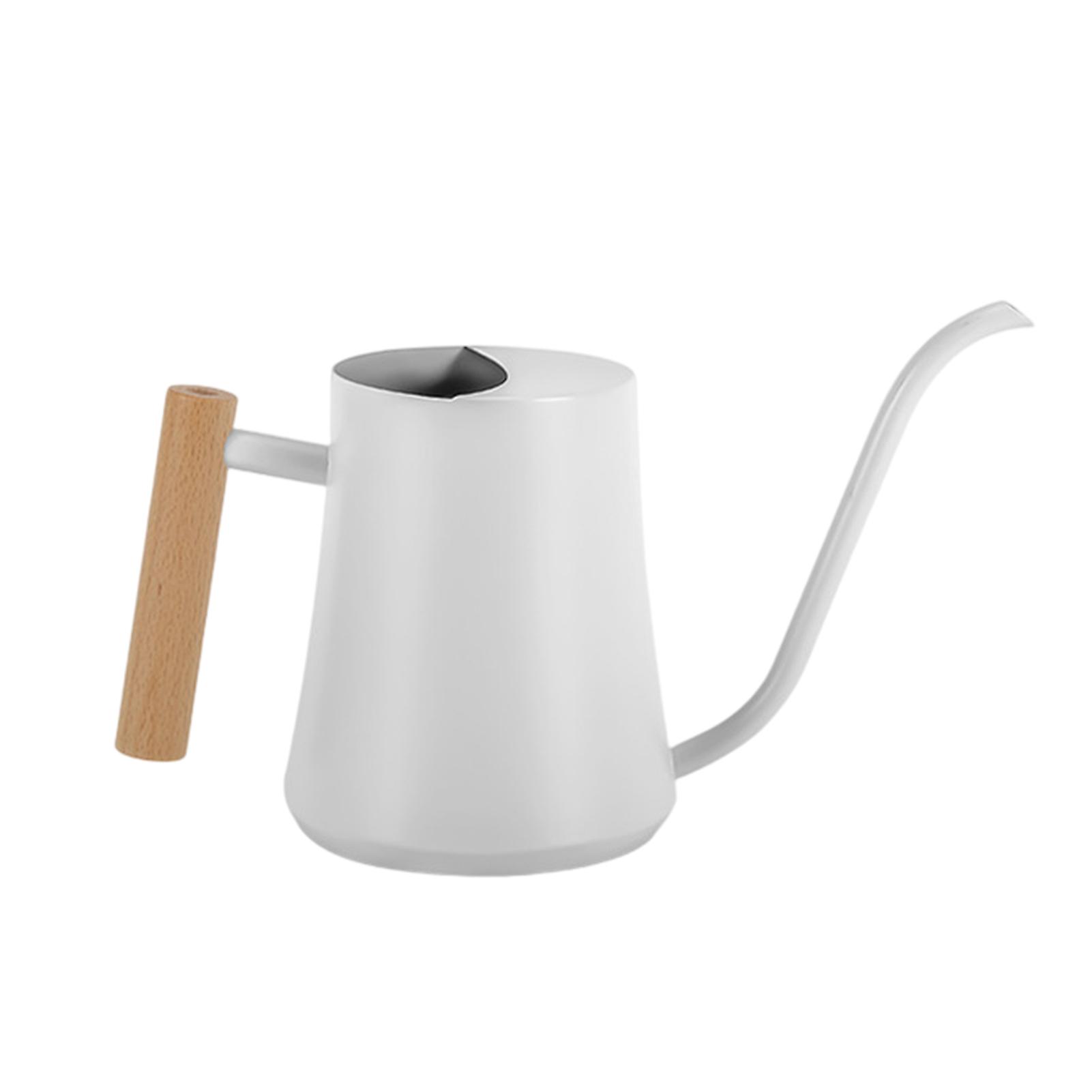 Hopeup 1000ml Wide Bottom Watering Can With Wooden Handle Long Spout Handheld Garden Water Spray Kettle Courtyard Supplies
