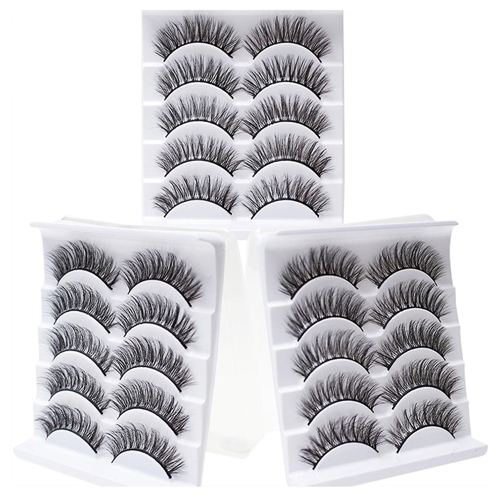 5 Pairs Dense Soft Artificial Eyelashes Charming Look Curling Up Eyelashes
