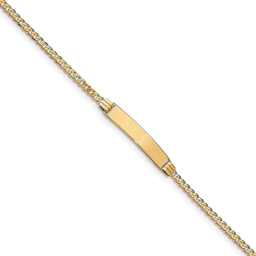 5mm 14kソリッドイエローゴールドカーブリンクIDブレスレット識別-ブレスレット-長さ:5.5〜6