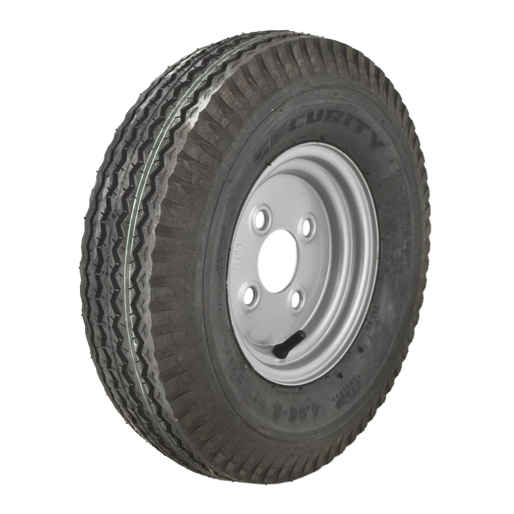 4.00 x 8 100mm PCD 6 PLY Trailer Rueda de neumático Llanta 4 Stud Tubeless 70N TRSP22