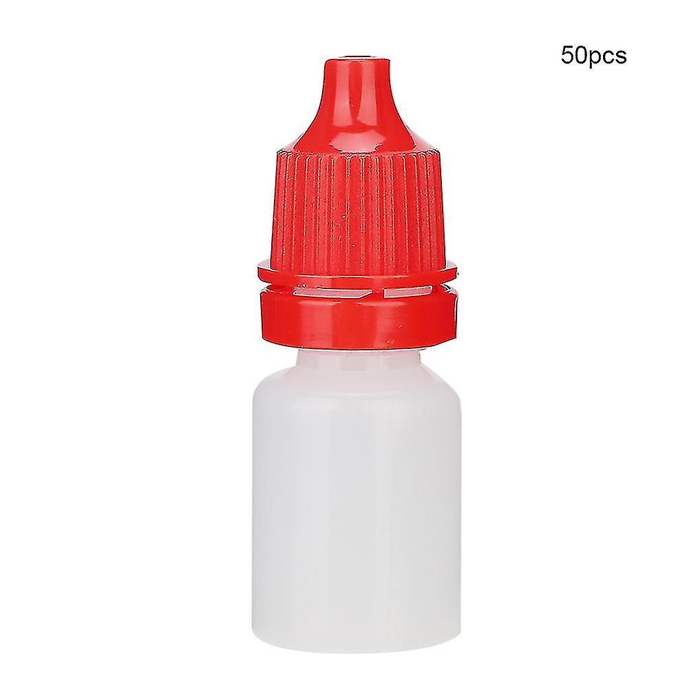 50pcs / バッグ 5ml ポータブル空の点眼薬点眼用スポイトボトル小滴ボトルレッド