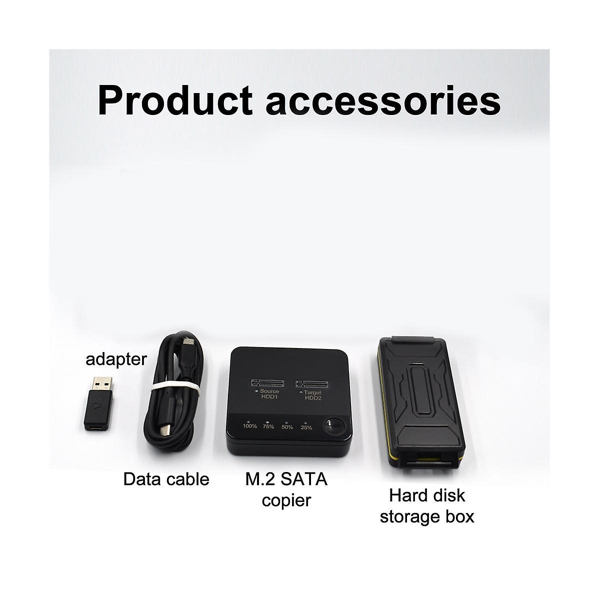 M.2 SATA Duplicator M.2 SATA Dual Bay SSD Enclosure External Hard Disk Docking Station with Clone f