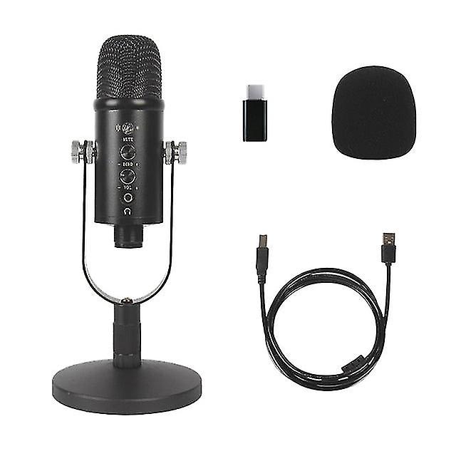 Microphone For Gaming,usb Microphone Kit For Iphone, Pc/mac Professional Plug&amp;play Studio Microphone With Stand