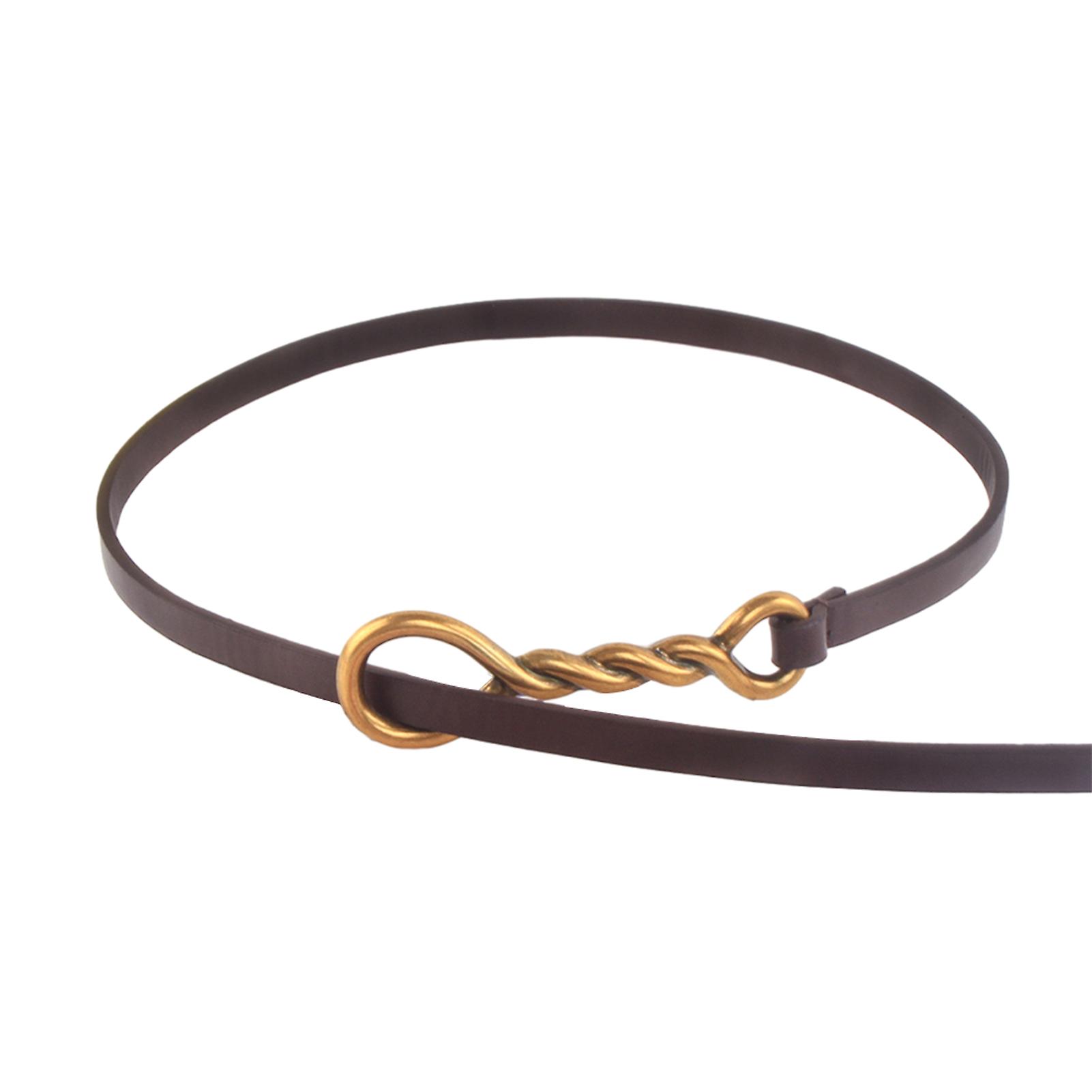 Retro Feamle Leather Belt Fashionable Twists Buckle Belts for Daily Use