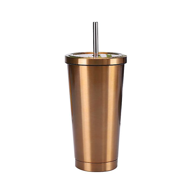 500ml Stainless Steel Mug Easy to Clean Large Capacity Multi-colored Double-layer Mug for Office