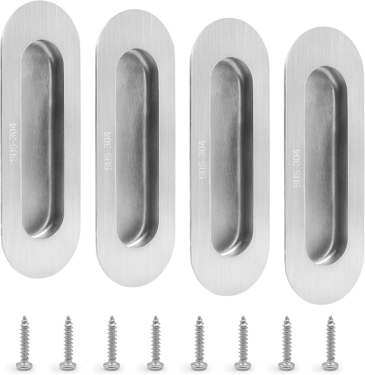 Cabinet door sliding handle, embedded, suitable for drawers, cabinets, doors and windows (4 pieces)