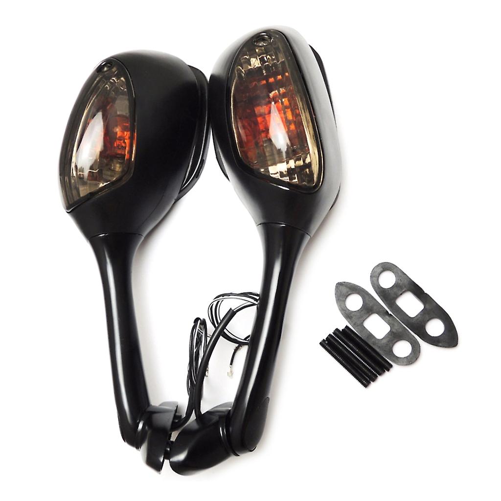 Motorcycle Adjustable Rear View Mirror with Integrated LED Turn Signals Suitable For GSXR600 GSXR750 GSXR1000 K8 K9 2pcs