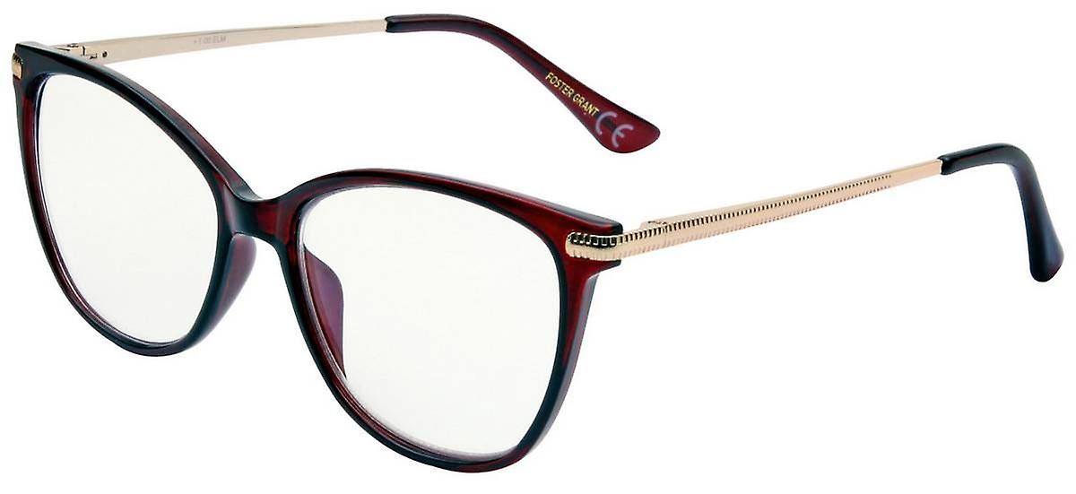 Foster Grant Elm Blue Light Tech Reading Glasses - Wine Red