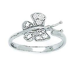 14k White Gold Cubic Zirconia Top Adjustable Butterfly Angel Wings Body Jewelry toe ring-toe ring for Women