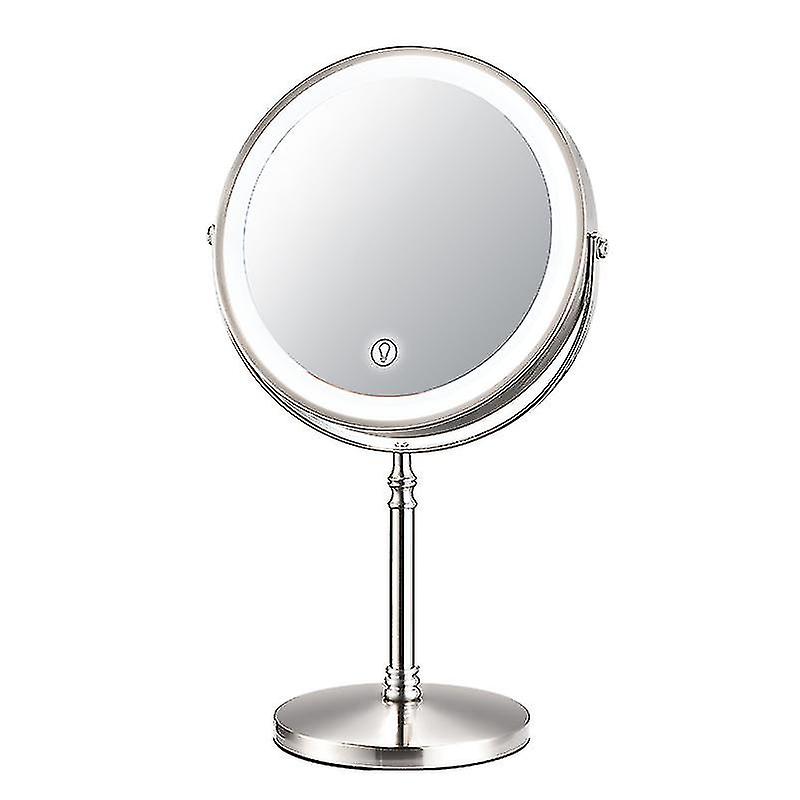 8 Inch Gold Makeup Mirror With Light Usb Charging 10x Magnifying Vanity Mirror Backlit Adjustable Light Standing Cosmetic Mirror
