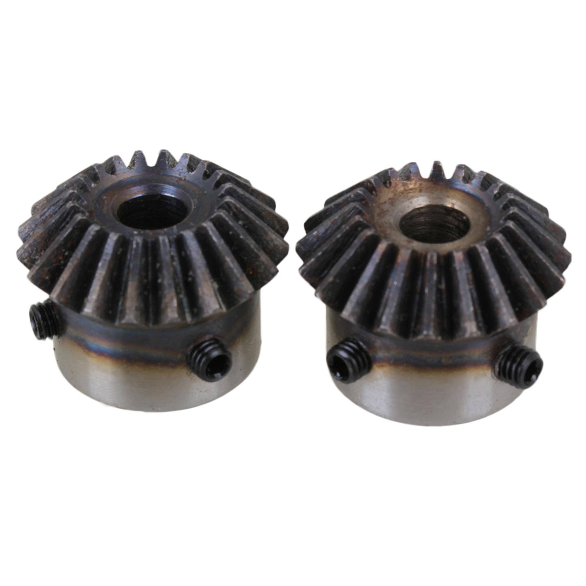2PCS 8mm Hole 20T Module 1.5 Motor 45 Steel Tapered Bevel Gear Wheel Top