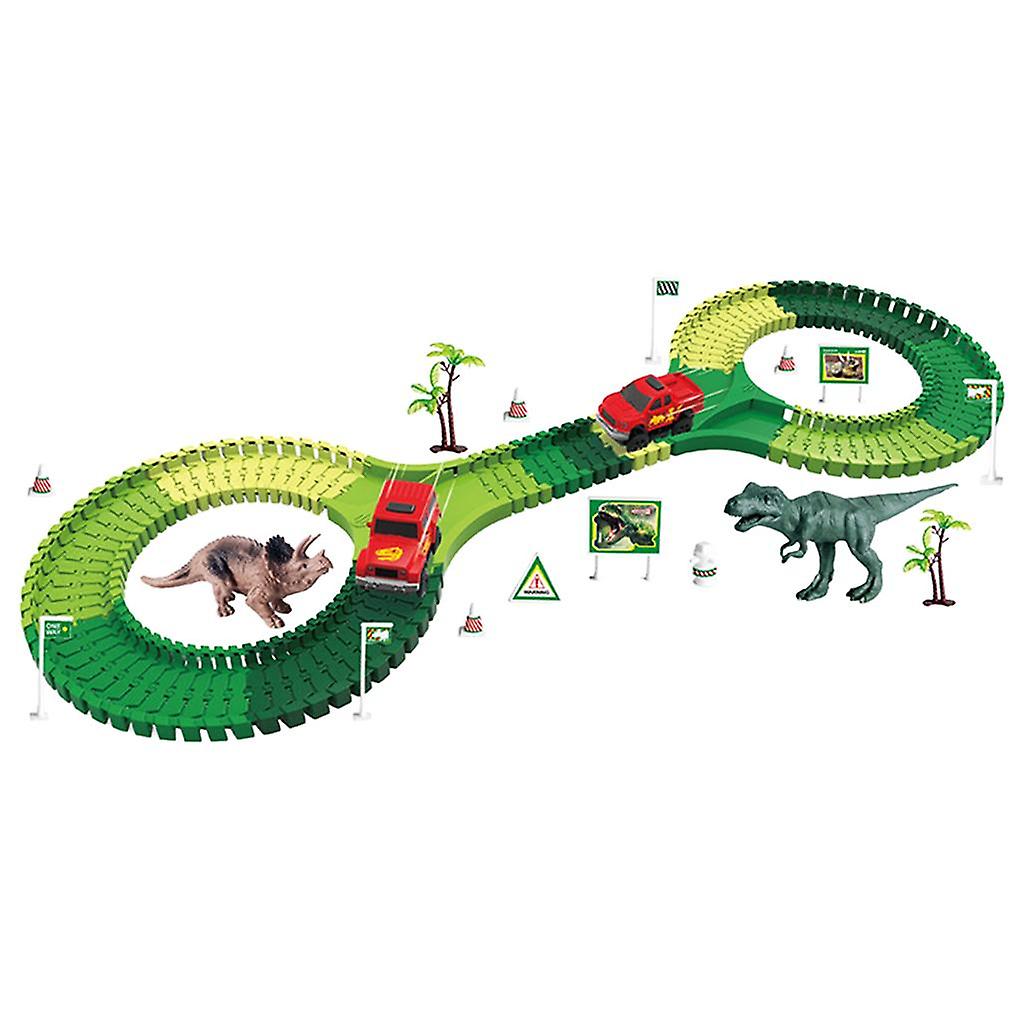Dinosaur Toys Flexible Track Build for 3 4 5 6 Year & up Old Kids 52Pcs