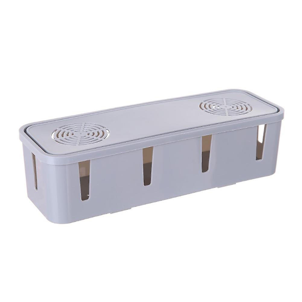 Desk Power Strip Socket Cable Storage Case Box Home Office Organizer Container