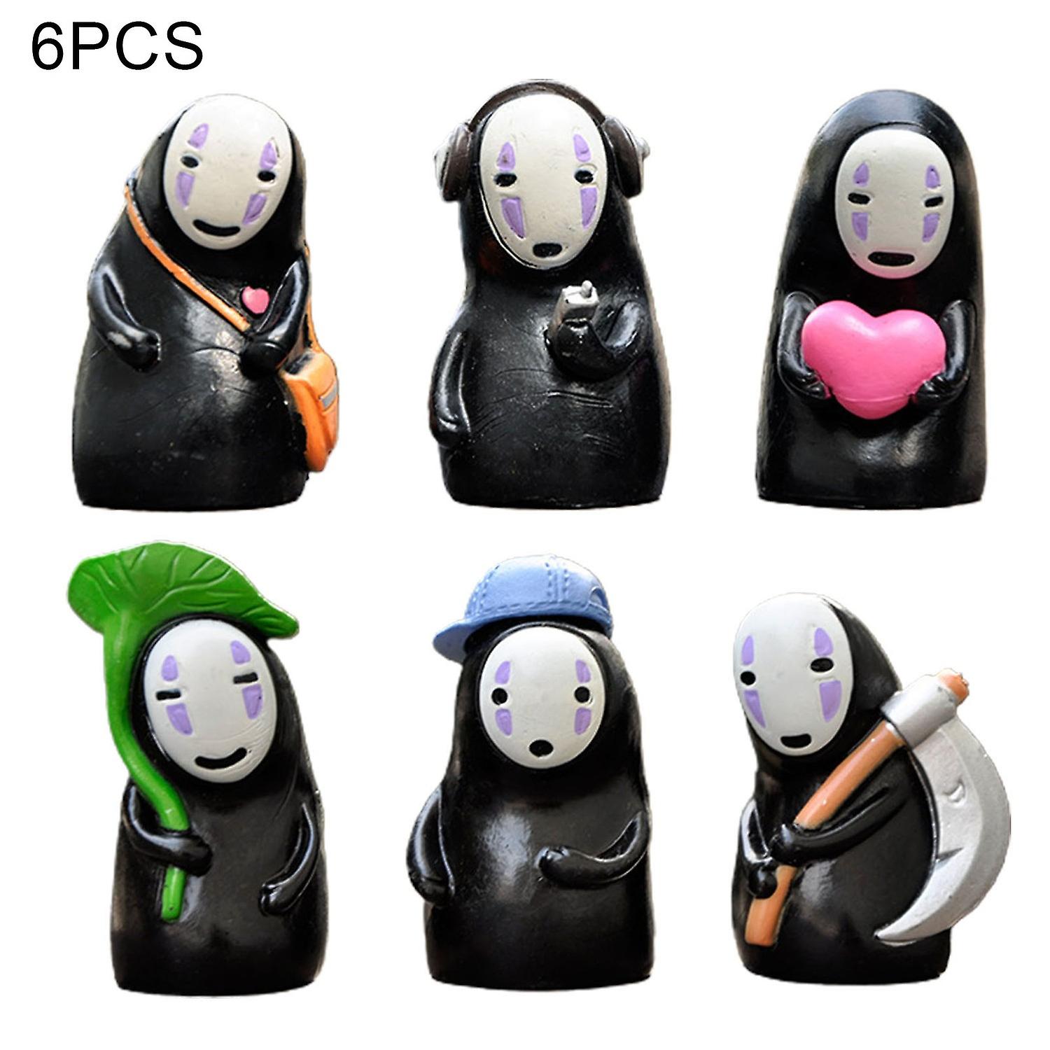 6Pcs/Set Toy Exquisite Anime Design Cartoon Character No Face Man Model for Home