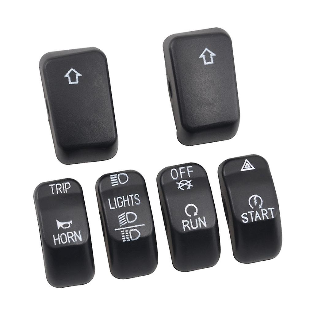 6pcs Hand Control Switch Cover Housing Button Cap Set For Harley Black