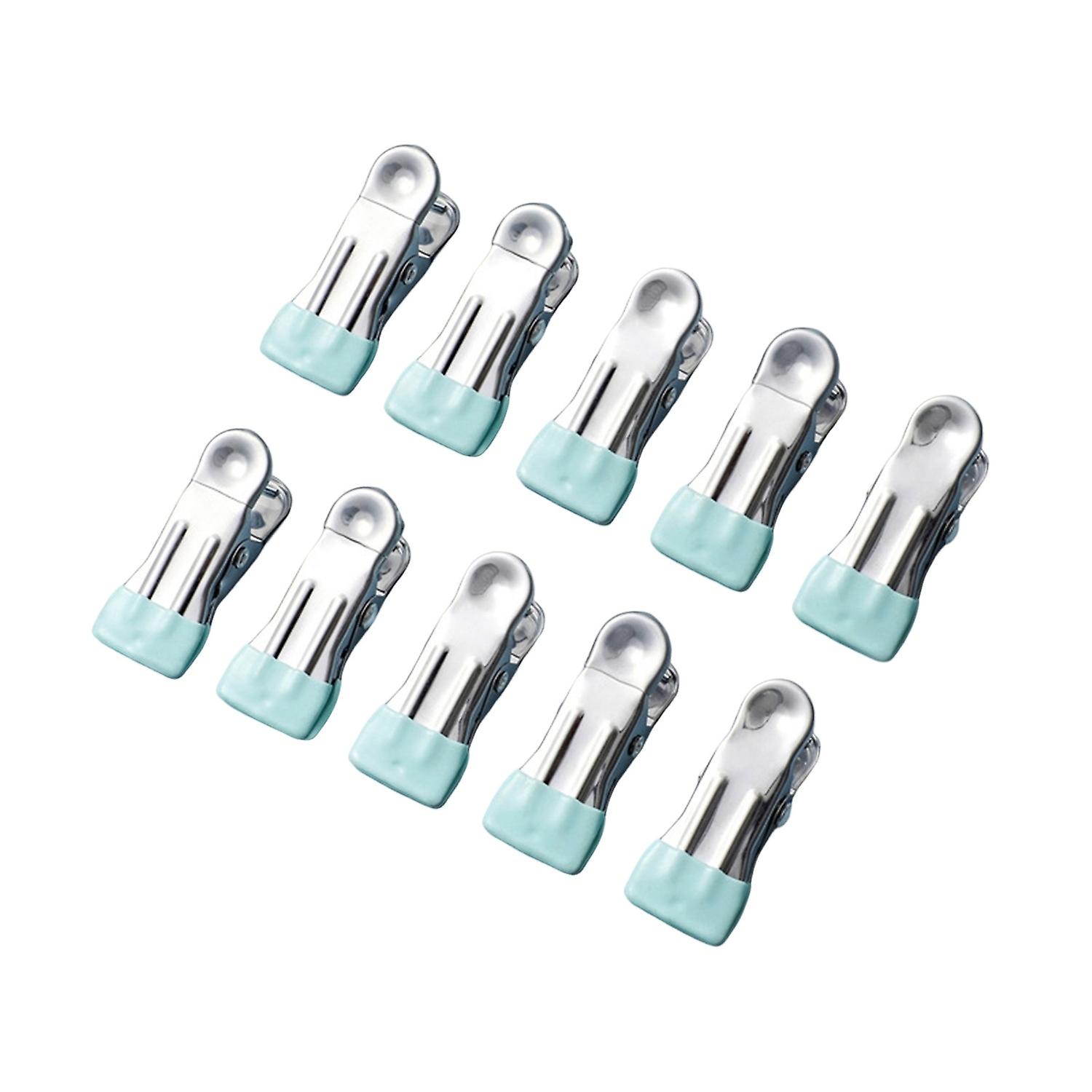 10Pcs Clothes Pins Traceless Fixed Metal Household Laundry Room Clothes Drying Clips for Daily Life