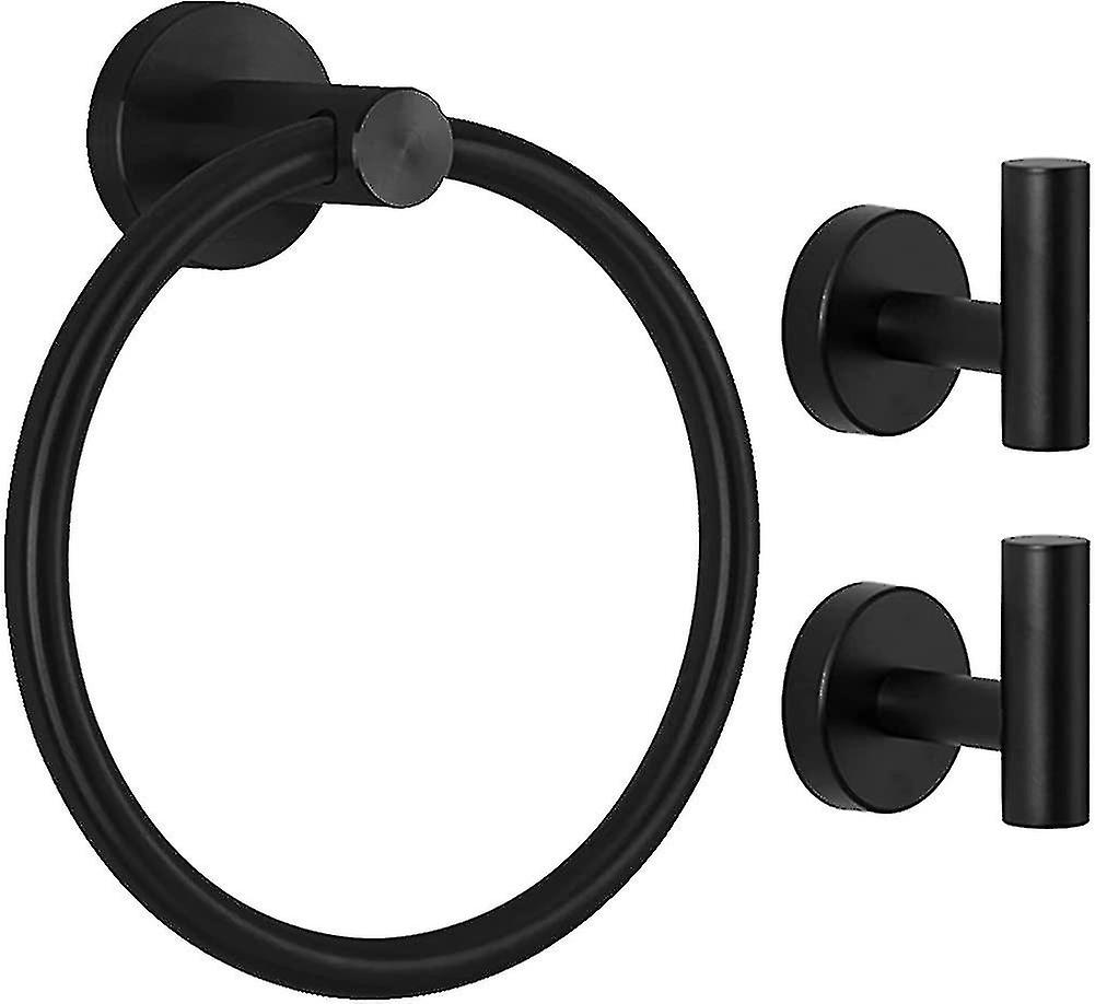 3-piece towel ring set (matt black)