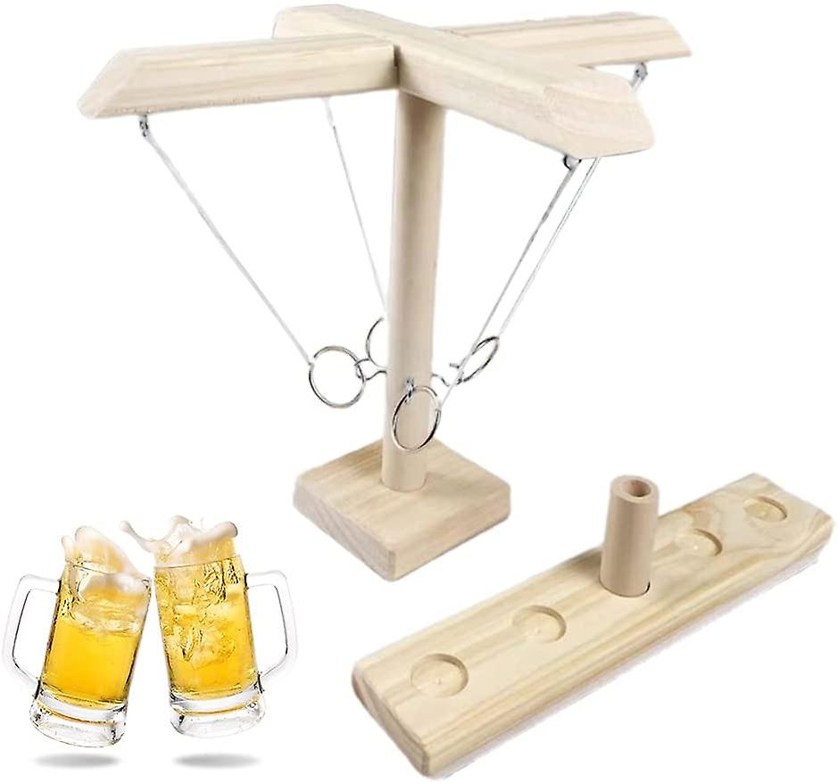Ring Toss Games Outdoor Handmade Wooden with Shot Ladder Bundle Log