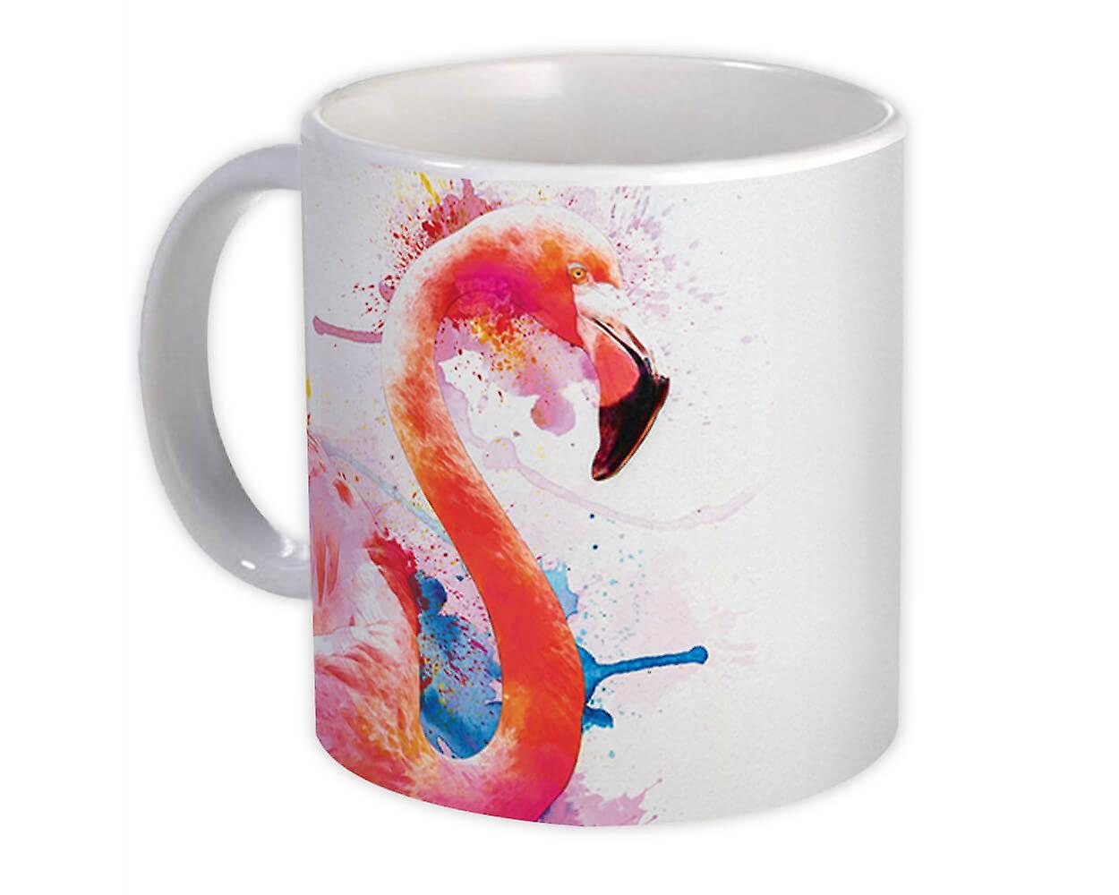 Presentmugg: Flamingo akvarellfågel
