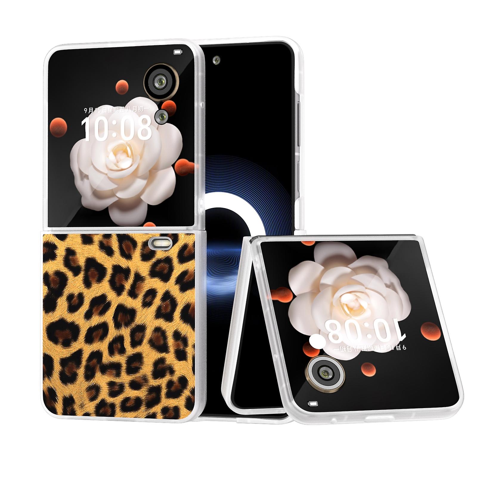 Frosted Transparent Leopard Case For Honor Magic V Flip