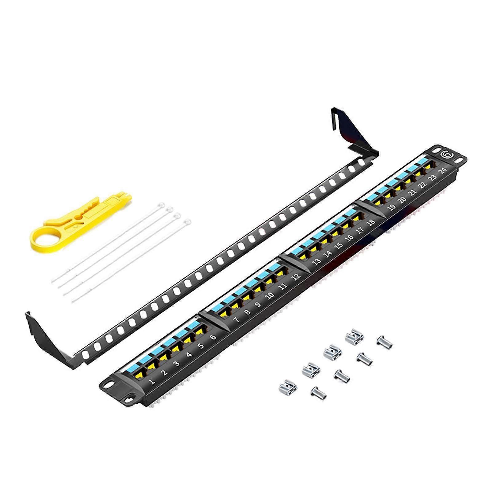 Network Cable Patch Panel Wire Organizers for Offices Internet Cafe Home Use 24 Ports