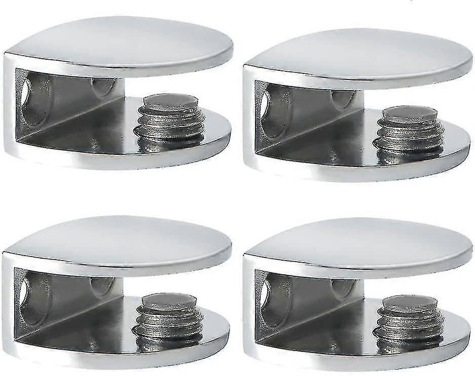 زجاج المشبك الزجاج الجرف قوس الجدار الجرف قوس قابل للتعديل لاعبا اساسيا ، 8-10mm سميكة الزجاج التكيفي ، الفولاذ المقاوم للصدأ مصقول النهاية ، 4 قطع