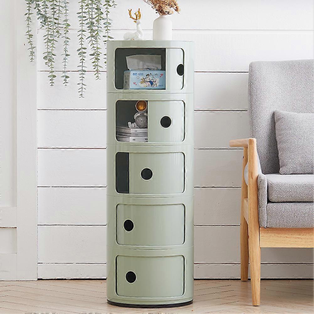 Storage Drawer Unit 5 Tier Round Plastic Storage Unit Cabinet Green