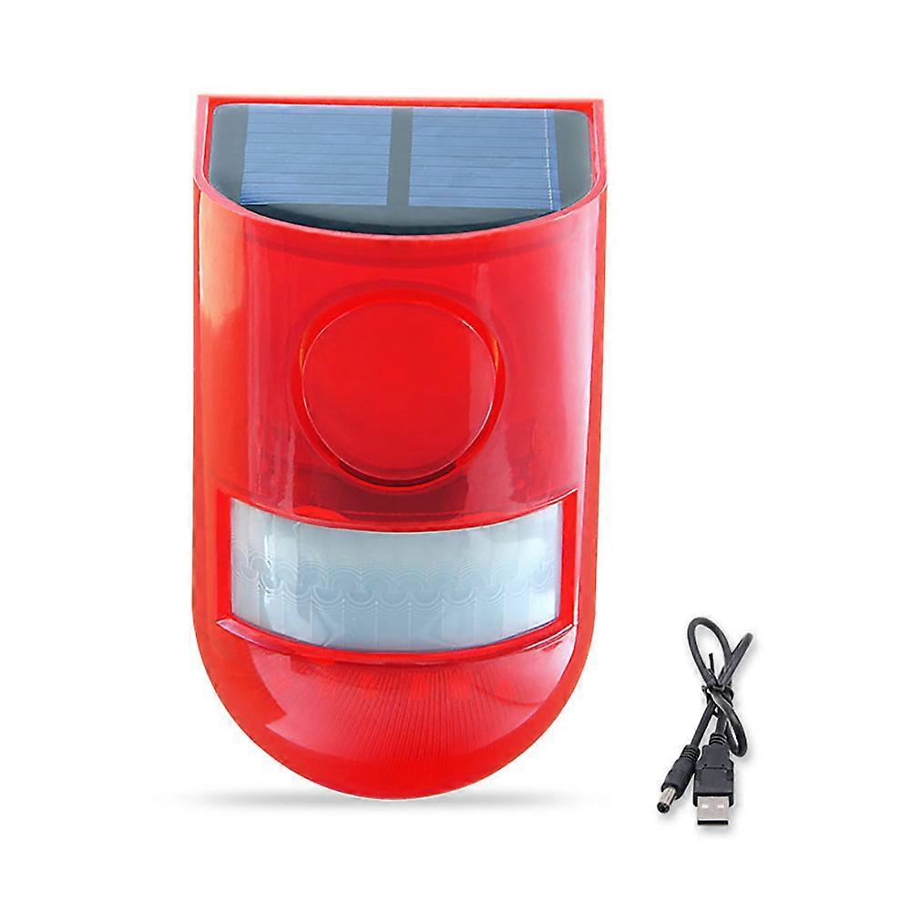 IP65 Solar LED Strobe Alarms - Waterproof - Red Motion Detector 120*69mm