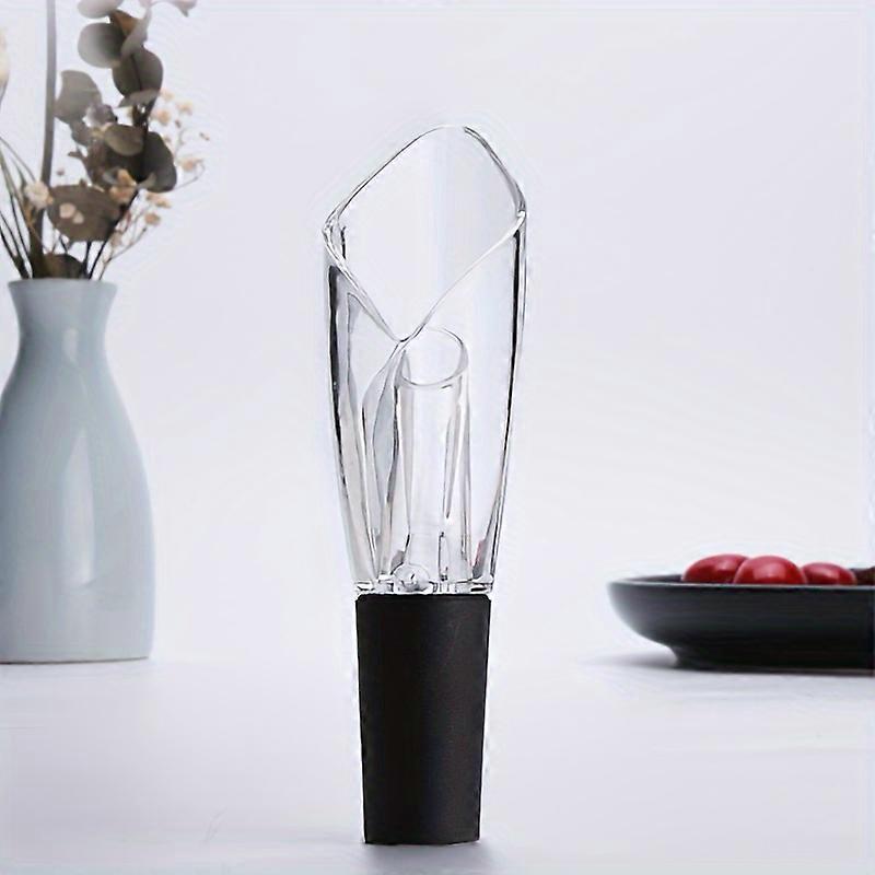 クリスタルクリアアクリルワインエアレーター&注ぎ口、ホーム&パーティーバー用クイックデキャンティングアクセサリー、ミニポータブル2-in-1ワインデカンター、イージーグリップ、エレガントデキャンタ