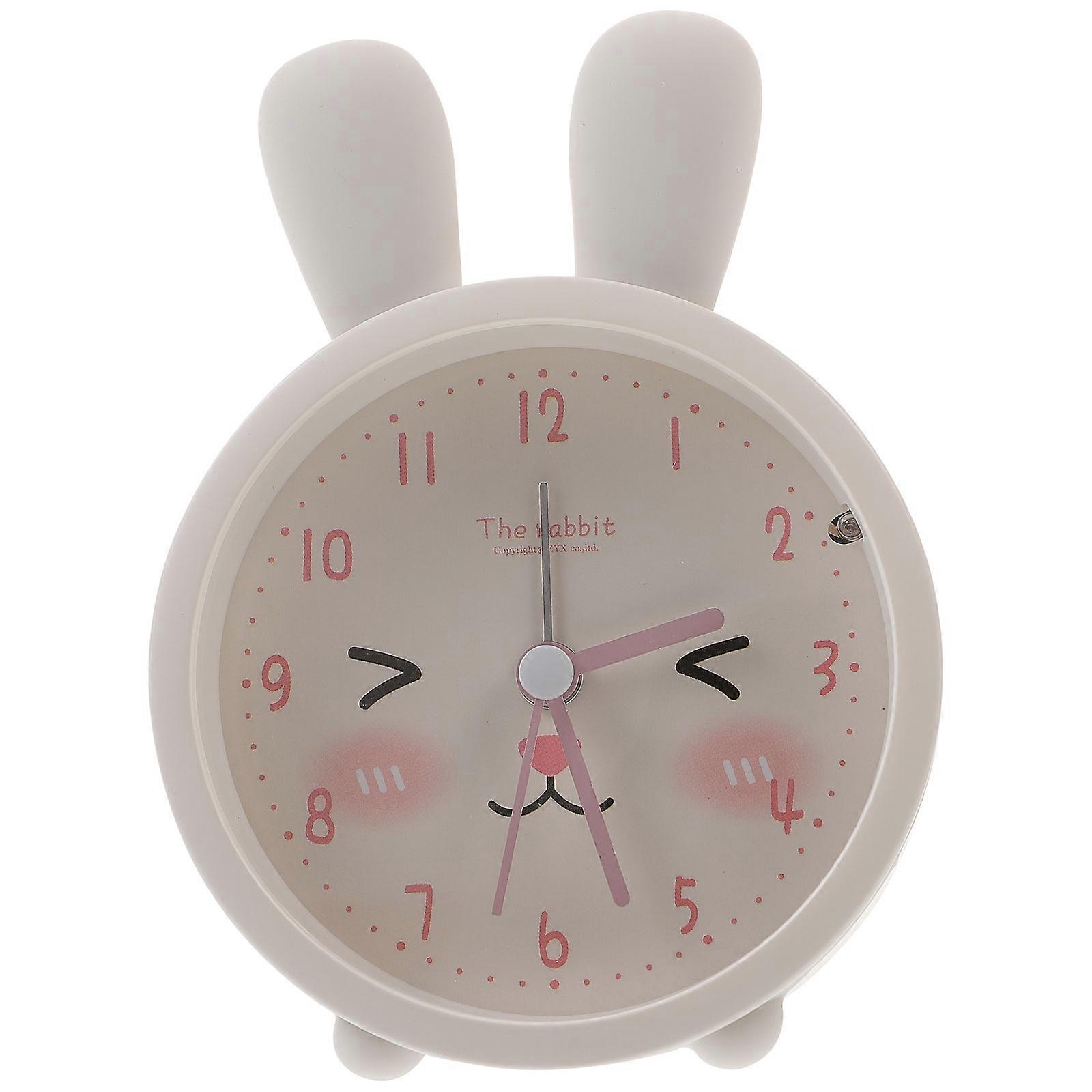 Lovely Bunny Ear Alarm Clock Mute Alarm Clock Desktop Alarm Clock Without Battery