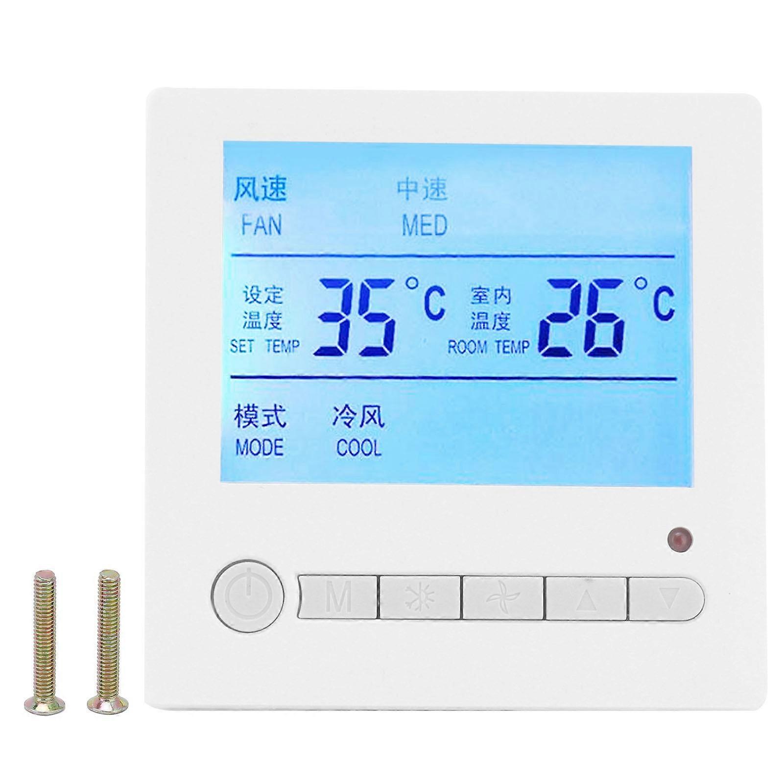 Ac220v Intelligent Lcd Thermostat Fan Coil Temperature Controller Air Conditioning Panel Switch