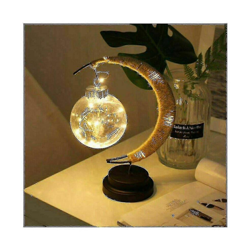 Led Moon Shape Night Light Bedside Desk Lamp Yellow- Aespa