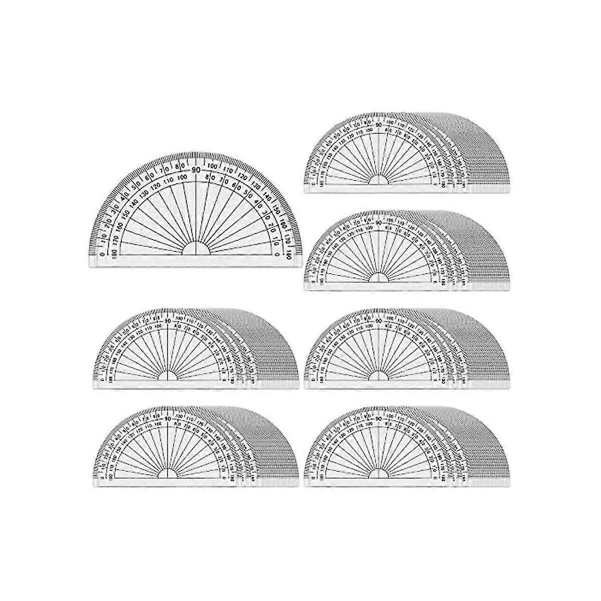 100 Pcs Math Protractors Plastic Protractor 180 Degrees,protractors Bulk For Classroom, Protractor