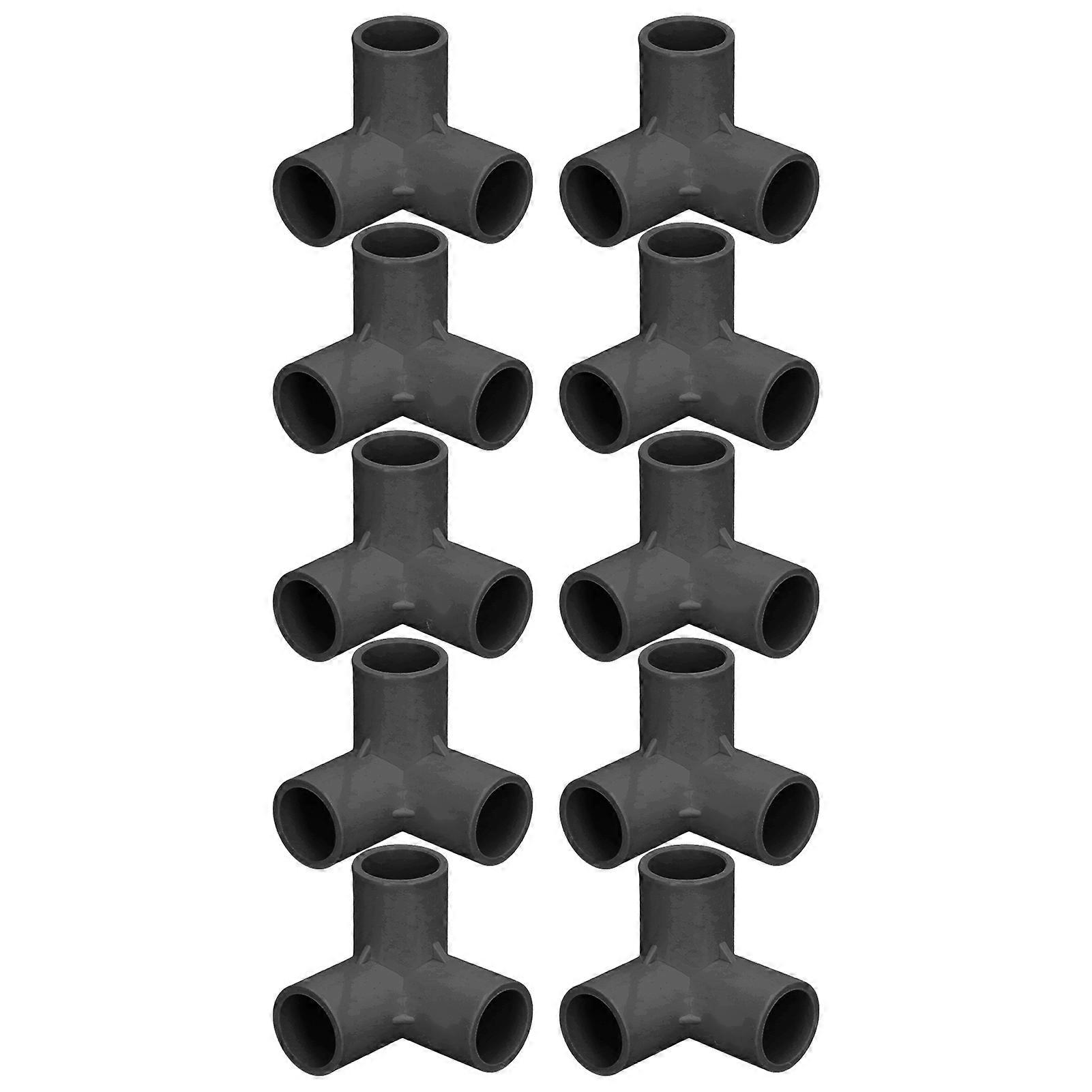 10PCS 3 Way Pipe Fittings PVC Plastic Tee Fitting Elbow Corner Connector 25mm Inner Diameter Black