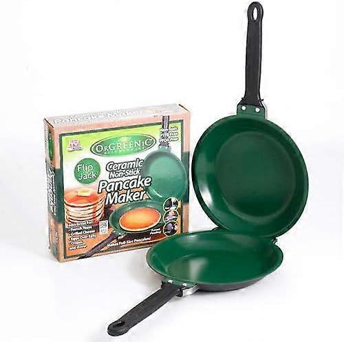 Double Sided Frying Pan Nonstick Frying Pan Double Side Frying Pan Non-stick Cookware (Green)